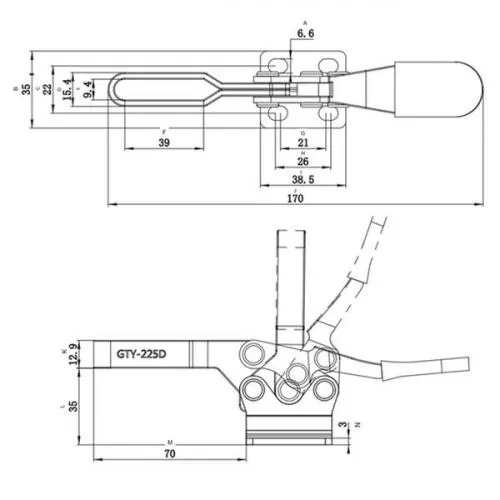 Grampo de aperto rápido horizontal - GHV 225 - Vonder