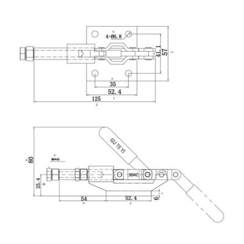 Grampo de aperto rápido torpedo - GTPV 225  Grampo de aperto rápido torpedo - GTPV 225