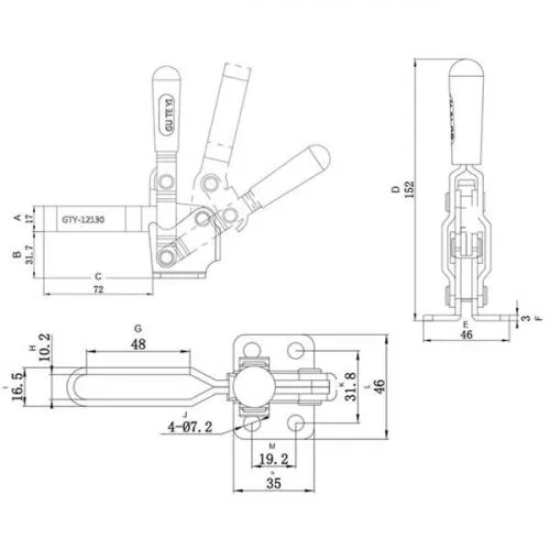 Grampo de aperto rápido vertical - GVV 220 