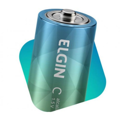 Pilha alcalina mdia C com 2 unidades 