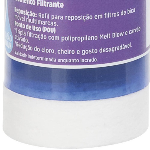 Refil filtrante para purificador de gua AB40 com rosca longa