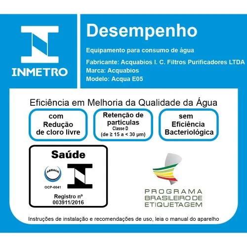 Torneira com filtro bica móvel de parede quadriseta - Acqua E05