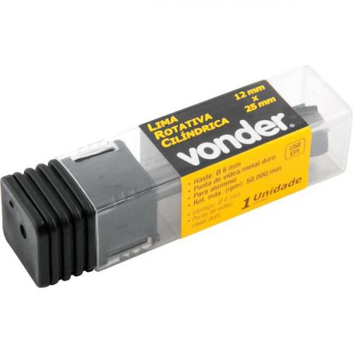 Lima rotativa cil�ndrica para alum�nio 12 x 25 mm com haste 6 mm - 43.12.612.250
