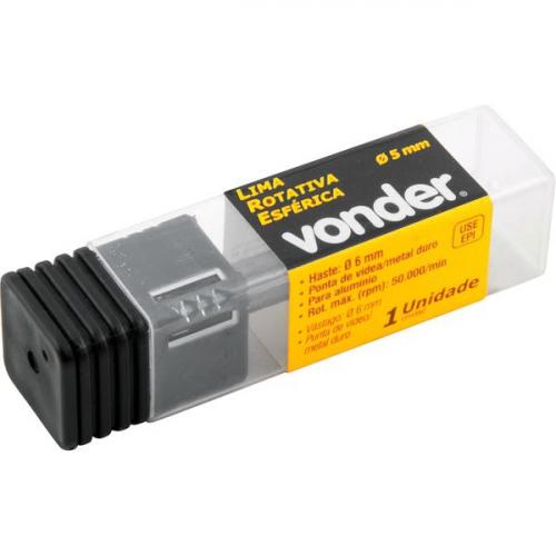 Lima rotativa esfrica para alumnio 5 mm com haste 6 mm