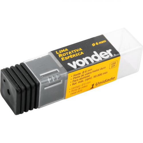 Lima rotativa esfrica para alumnio 6 mm com haste 6 mm