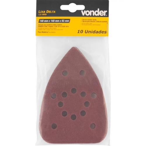 Lixa delta com costado em pluma 140 x 140 x 93 mm gro 180 com 10 peas  