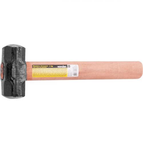Marreta oitavada 1 kg com cabo de madeira envernizado - 30.78.001.000