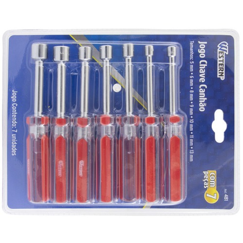 Jogo de chave canhão 5 a 13 mm com 7 peças - 481 Jogo de chave canhão 5 a 13 mm com 7 peças - 481