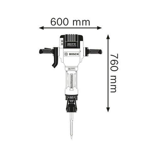 Martelo demolidor 2.000 watts 62 joules encaixe hexagonal de 28 mm - GSH27VC  220V Martelo demolidor 2.000 watts 62 joules encaixe hexagonal de 28 mm - GSH27VC  220V