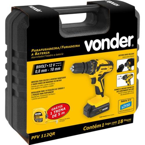 Furadeira Parafusadeira a bateria 12 volts - PFV 112QR