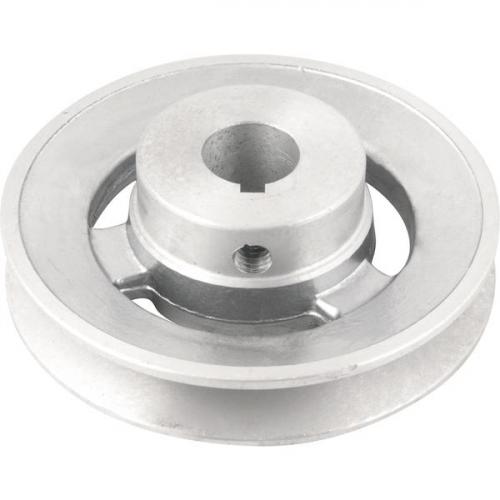 Polia de alumínio 1 canal perfil A 100 mm com furo de 3/4 Polia de alumínio 1 canal perfil A 100 mm com furo de 3/4