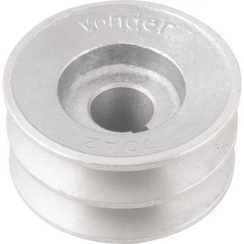 Polia de alumnio 2 canais perfil A 70 mm com furo de 3/4