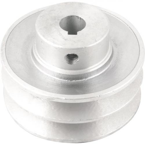 Polia de alumínio 2 canais perfil A 80 mm com furo de 14 mm - 6677114080 Polia de alumínio 2 canais perfil A 80 mm com furo de 14 mm - 6677114080