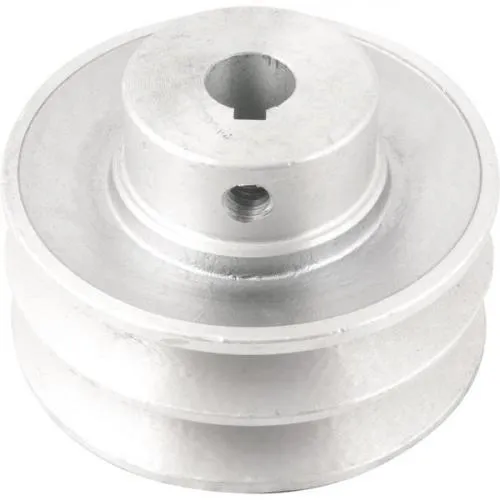 Polia de alumínio 2 canais perfil A 80 mm com furo de 14 mm  