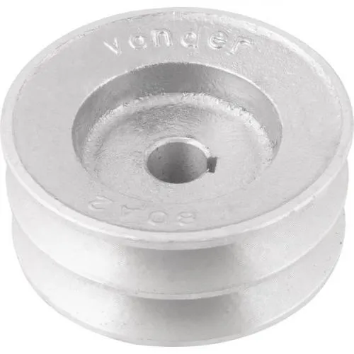 Polia de alumínio 2 canais perfil A 80 mm com furo de 14 mm  
