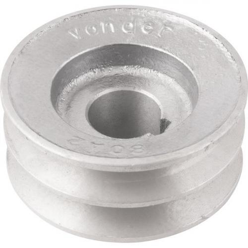 Polia de alumínio 2 canais perfil A 80 mm com furo de 24 mm - 6677124080 Polia de alumínio 2 canais perfil A 80 mm com furo de 24 mm - 6677124080