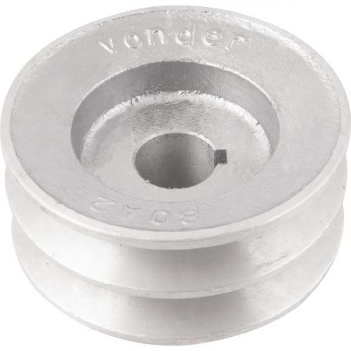 Polia de alum�nio 2 canais perfil A 80 mm com furo de 3/4