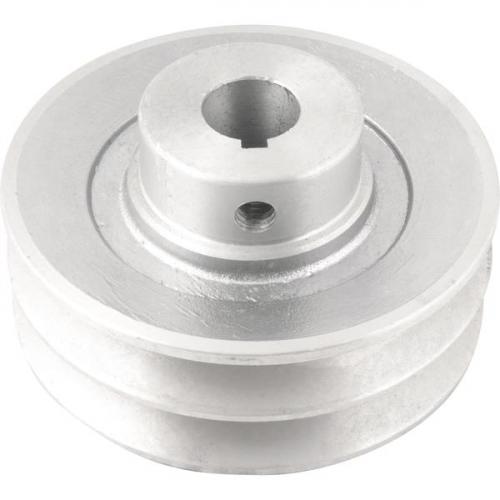 Polia de alumínio 2 canais perfil A 100 mm com furo de 19 mm Polia de alumínio 2 canais perfil A 100 mm com furo de 19 mm