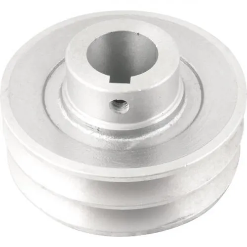 Polia de alumínio 2 canais perfil A 100 mm com furo de 28 mm  
