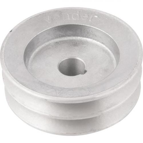 Polia de alum�nio 2 canais perfil A 100 mm com furo de 3/4