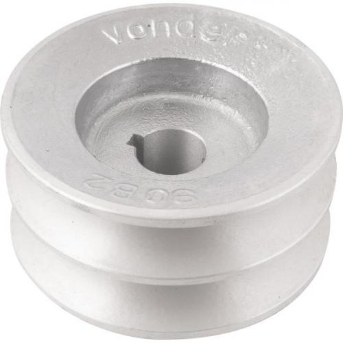 Polia de alum�nio 2 canais perfil B 90 mm com furo de 3/4