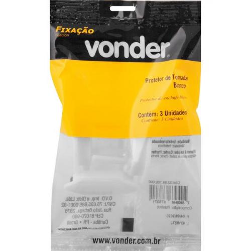 Protetor de tomada branco com 3 pe�as 