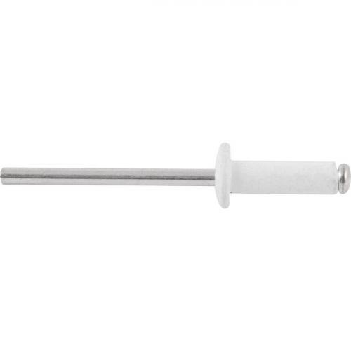 Rebite de repuxo 3,2 mm x 12 mm branco com 100 peças Rebite de repuxo 3,2 mm x 12 mm branco com 100 peças