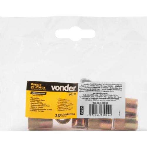 Rebite de rosca ao carbono cabea pequena rosca M10