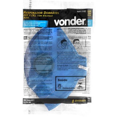 Mscara de proteo com vlvula PFF1 RDV 2102 azul 