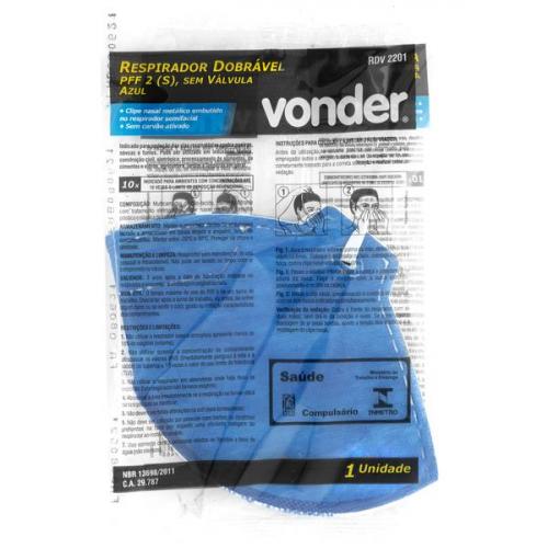 Mscara de proteo sem vlvula PFF2 RDV 2201 azul 