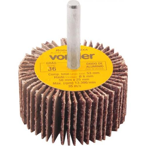 Roda de lixa 50 x 25 mm com haste gro 36 