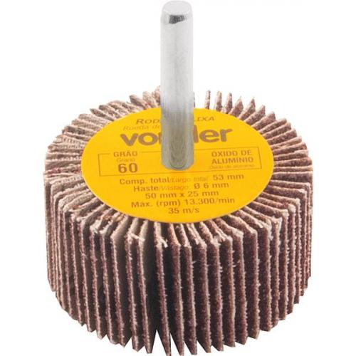 Roda de lixa 50 x 25 mm com haste grão 60 Roda de lixa 50 x 25 mm com haste grão 60
