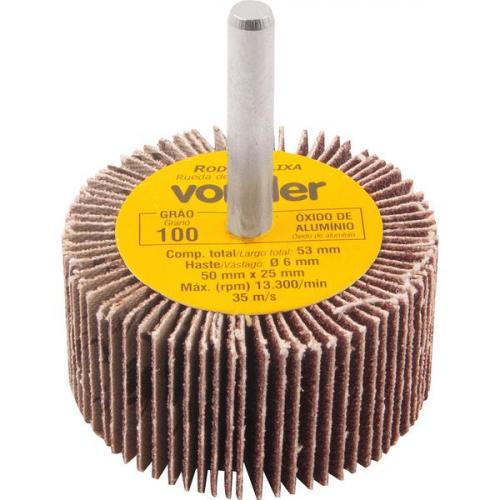 Roda de lixa 50 x 25 mm com haste gro 100 