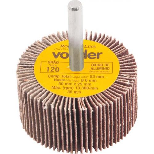 Roda de lixa 50 x 25 mm com haste gr�o 120 