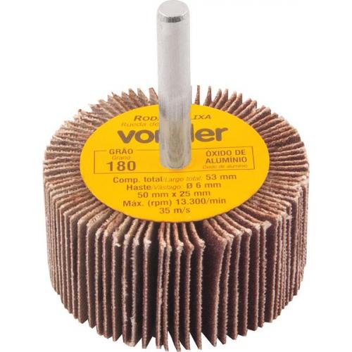 Roda de lixa 50 x 25 mm com haste gro 180