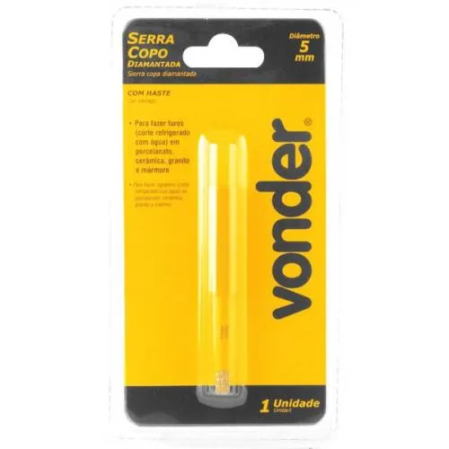 Serra copo diamantada 5 mm com haste de 8,3 mm 