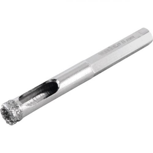 Serra copo diamantada 8 mm refrigerada com haste de 6,3 mm 