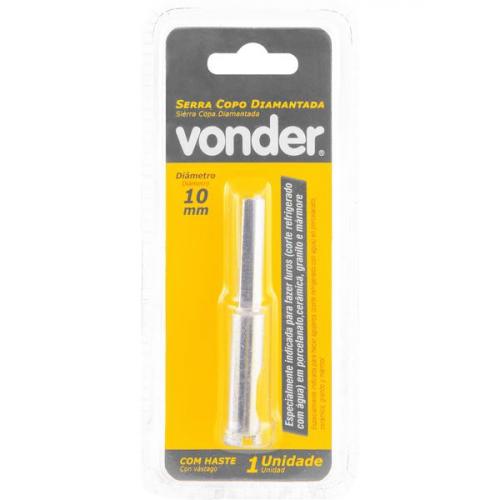 Serra copo diamantada 10 refrigerada com haste de 6,3mm Serra copo diamantada 10 refrigerada com haste de 6,3mm