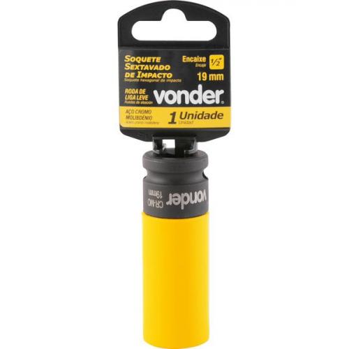 Soquete sextavado de impacto 19 mm encaixe 1/2