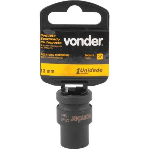 Soquete sextavado de impacto 13 mm encaixe 1/2