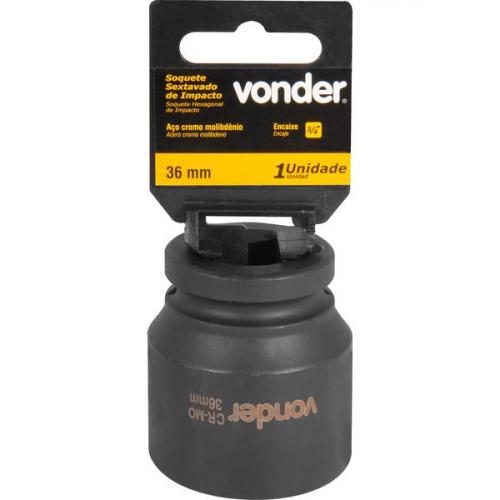 Soquete sextavado de impacto 36 mm encaixe 3/4