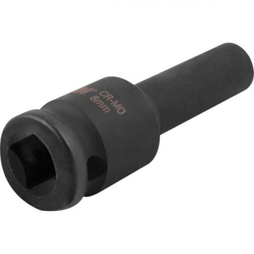 Soquete sextavado de impacto longo 8 mm encaixe 1/2
