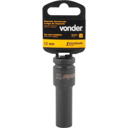 Soquete sextavado de impacto longo 12 mm encaixe 1/2 Soquete sextavado de impacto longo 12 mm encaixe 1/2