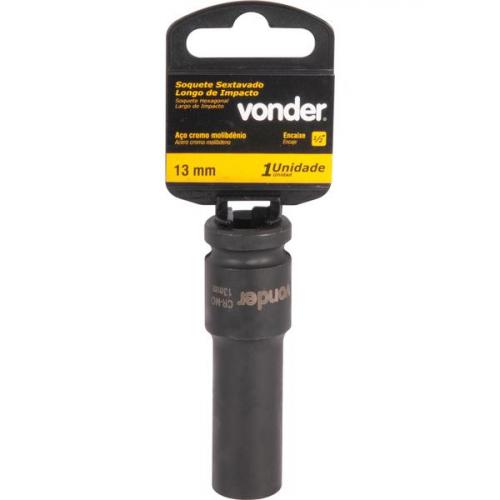 Soquete sextavado de impacto longo 13 mm encaixe 1/2 Soquete sextavado de impacto longo 13 mm encaixe 1/2