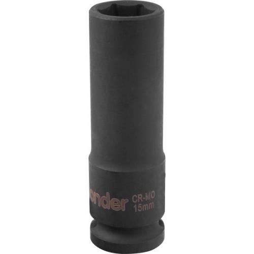 Soquete sextavado de impacto longo 15 mm encaixe 1/2
