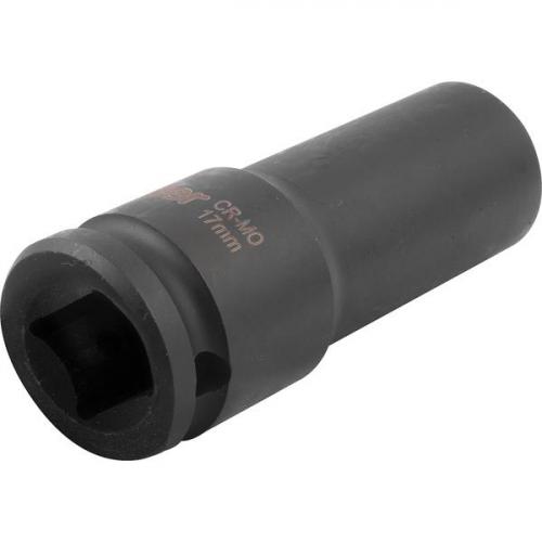Soquete sextavado de impacto longo 17 mm encaixe 1/2 Soquete sextavado de impacto longo 17 mm encaixe 1/2