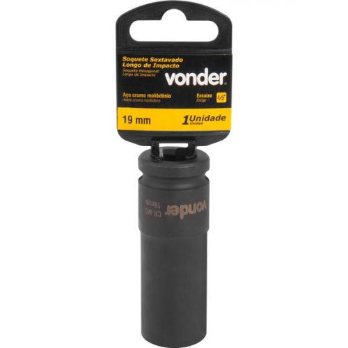 Soquete sextavado de impacto longo 19 mm encaixe 1/2 Soquete sextavado de impacto longo 19 mm encaixe 1/2