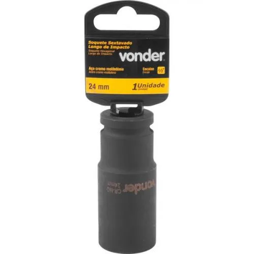 Soquete sextavado de impacto longo 24 mm encaixe 1/2