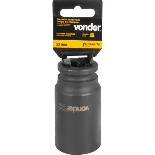 Soquete sextavado de impacto longo 33 mm encaixe 3/4