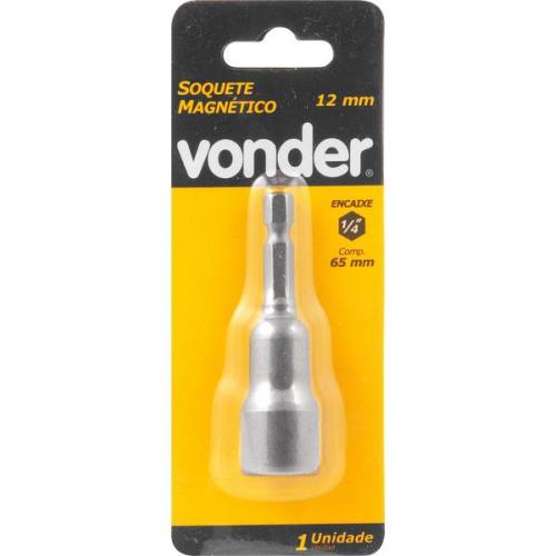 Soquete magntico sextavado 12 mm x 65 mm encaixe 1/4'' - 3039000120